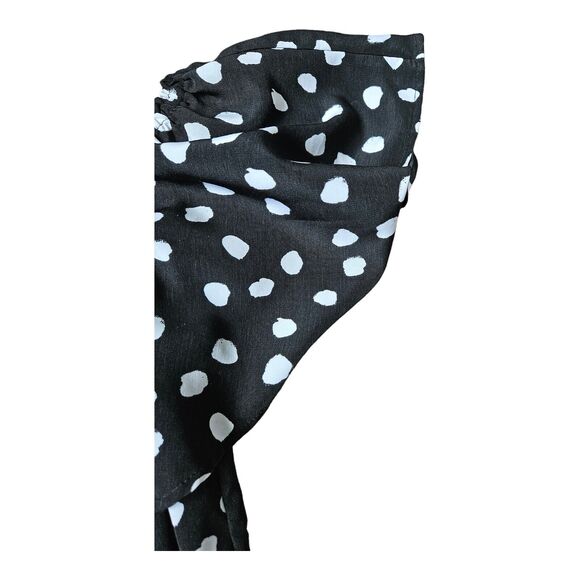 Merona Small Black, White Polka Dot Polyester Knee Length Dress - Picture 4 of 11